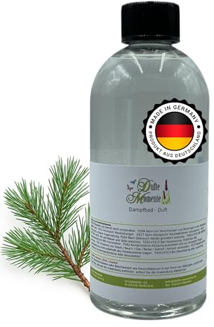 Dufte Momente Dampfbad Duftkonzentrat Zirbenkiefer 500ml – wohltuend-holziger Wellnessduft mit natürlichem Zirbenkieferöl – für Dampfbäder, Verdampferanlagen & Dampfduschen – vegan, Made in Germany