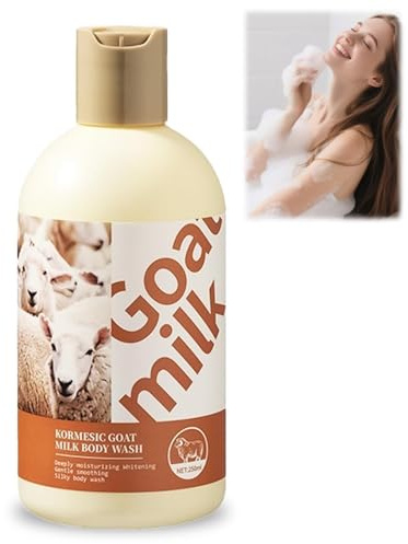 Naturlig getmjölk duschgel, skrubba duschgel skrubba fuktgivande getmjölk kroppsskrubb för belysning, fuktgivande, perfekt känslig och torr hud 250 ml