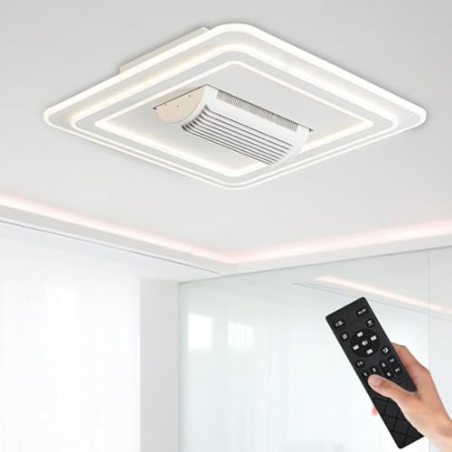 BAOJUHUIKANG Ventilateur de Plafond LED à Faible Bruit 148W avec éclairage, décoration intérieure, Ventilateur sans pales Invisible, Chandelier pour Salon, Chambre et pièce