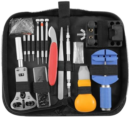 H-YEEU Uhrenwerkzeug Set, Reparatur Werkzeug Profi Uhrmacherwerkzeug, Uhren Batteriewechsel Set Uhren Werkzeug mit Uhrenarmband Entferner, Uhrenöffner, Federstegwerkzeug