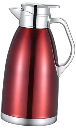drburpily Trendy Cold Kettle Juice Milk Drink Barrel Drinkware Innovative Insulation Technology Keeps Beverages Chilled Stainless Steel Thermal Insulated Carafes Kettle, red, 14x29.5cm