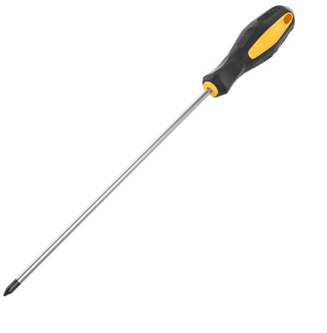 Sileduove Juego de destornilladores ranurados y cruzados de 12 pulgadas con mango de goma, longitud de broca de 250 mm, acero al cromo vanadio, para uso doméstico y taller (B)
