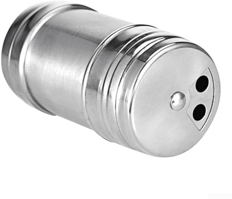 Saliera e pepiera portatile in acciaio inox con coperchio rotante, adatto per viaggi e uso domestico, shaker per condimenti per barbecue, manzo e insalata (S)