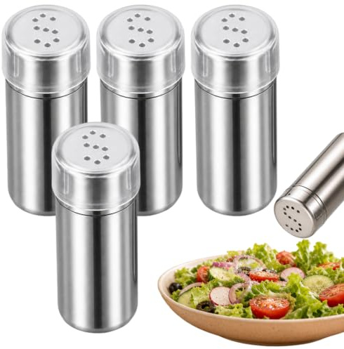 4 Stück 5 Ml Salzstreuer Klein,Mini Salzstreuer,Geeignet Für Camping,Küche | Schraubverschluss-Design,Klein Und Tragbar,Bruchsicher, Rostfrei Und Auslaufsicher