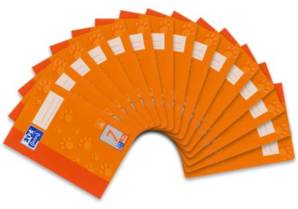 Oxford Schulheft A5, 16 Blatt, Lineatur 7, kariert, 15 Stück