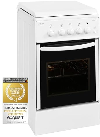 Exquisit Gasherd TF 6 GT-4 | Gas-Standherd | Gaskochfeld | 49 Liter Gas-Garraum | weiß