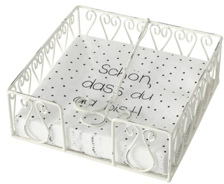 Serviettenhalter Serviettenständer antik Landhausstil weiß shabby look
