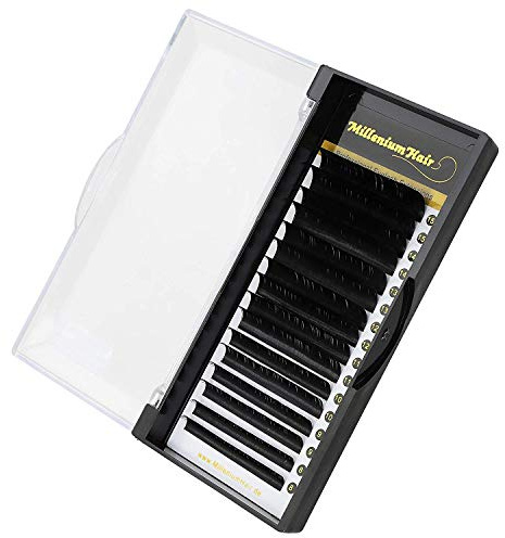 MilleniumHair Silk Lashes - Seidenwimpern - D-Curl - 0,20 mm Stärke - Wimpernverlängerung - gemischte Längen 8-15mm - 16 Streifen