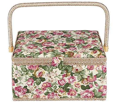 Cestini da Cucito, Scatola da Cucito, Premium Scatola da Cucito Accessori di Cucito Scatola di immagazzinaggio, Cestino Organizer in Legno per Casa