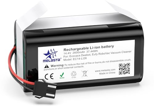 melasta 14,4V 2600mAh Li-Ionen Ersatz Akku für Tesvor X500, Eufy RoboVac 11, 11S, 11S MAX, 30, 30C, 30C Max, 12, 15C, 15C MAX, 15T, 35C, DEEBOT N79S N79 DN622,Conga Excellence 990 950 1090