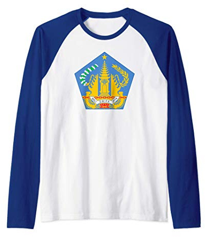 Flag Of Bali Indonesia Souvenir Bali Dwipa Jaya Balinese Raglan Baseball Tee