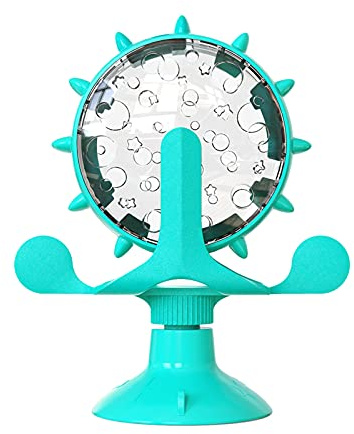 GEQIAN Distributeur de friandises pour animaux de compagnie - Moulin à vent rotatif - Distributeur de friandises pour chat et chien