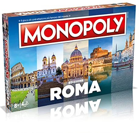Winning Moves Monopoly Rome City – Brettspiele für Erwachsene, Brettspiele für Kinder, Brettspiele für 2, 2 bis 6 Personen, Alter 8+