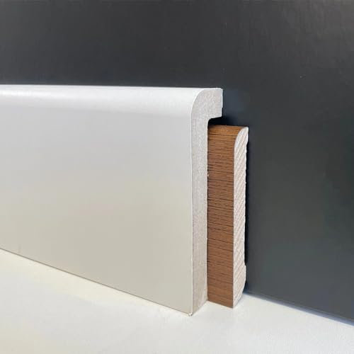 BATTISCOPA Coprimarmo coprivecchio in Fibra di Legno 100x25 (interno 85x13) BIANCO