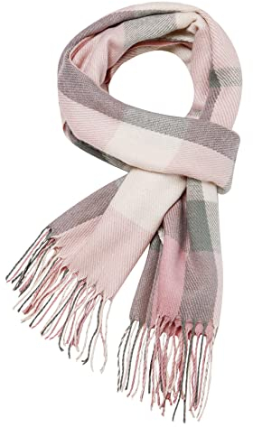 Chalier Fashion Damen Winter Schal Kariert übergroßer Quadratisch Deckenschal, Karo Tartan Streifen Plaid Muster Oversized Fransen Poncho MEHRWEG