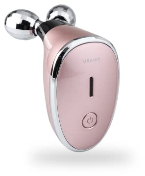 VRAIKO Gemini Microcurrent Face Massager Roller, Skin Rejuvenation Beauty Device for Neck & Face Lift Double Chin Reduction, Anti-Wrinkles, Sculpting, Toning and Tightening (Champagne Pink)
