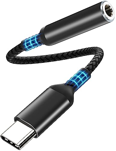 Adattatore Usb C Jack 3,5mm, Connettore Per Samsung S23 S22 S21 S20+ S20 Ultra Note 20 A53,Huawei P50/P40/Pro Mate,ipad Pro(Nero)