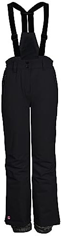 killtec Mädchen Skihose/Funktionshose mit Latz, Kantenschutz und Schneefang KSW 152 GRLS SKI PNTS, schwarz, 152, 41188-000