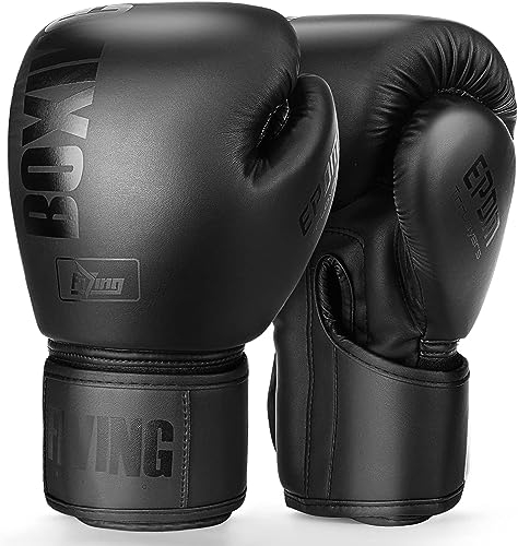 Boxningshandskar för kvinnor och män, boxningsträningshandskar, lämpliga för boxning, kickboxning, blandade kampsporter, Thailändsk, MMA, kampträning (svart, 10 oz)