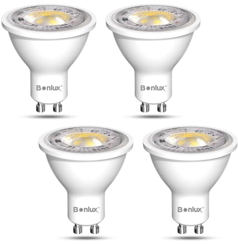 Bonlux GU10 LED Spotlicht 12V Warmweiss 3000K MR16 LED Lampe, 7W Ersetzt 65W Halogenlampe, AC 12V LED Leuchtmittel MR16 GU10 Strahler, 38°Abstrahlwinkel Reflektorlampen, Nicht Dimmbar, 4 Stück