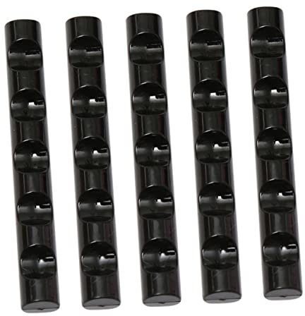 minkissy Repose-stylo pour Nail Art en Plastique Noir Portable et Confortable, Support 5 Grilles pour 5 Pcs, pour Salon de Manucure ou Usage DIY