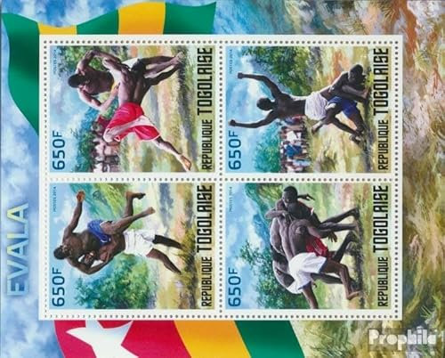 Prophila Collection Togo 5981-5984 Kleinbogen (kompl. Ausgabe) postfrisch ** MNH 2014 Evala-Ringkampf (Briefmarken für Sammler) Kampfsport (Boxen/Fechten/Ringen/Karate …)