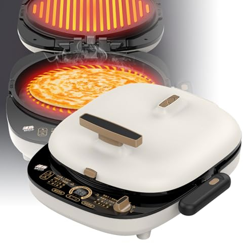 PEIXEN Piastra Multifunzione Fronte-Retro, Piastra elettrica Fronte-Retro per Pancake, Riscaldamento rapido 1500W, Piastra Profonda 25mm, Tubo riscaldante Integrato, Doppia Piastra Removibile, Manico