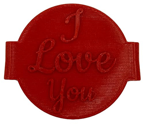 I Love You Valentine's Day Cookie Stamp Fondant Embosser 6cm (2.36 inches) for Baking, Icing, Fondant, Biscuits, Cookie, Cupcake, Decoration - Made in UK - The Cookie Factory
