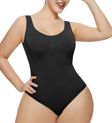 YUROUCIO Femme Shapewear Body String Gainant Ventre Plat Bodysuits Sculptant Amincissante Minceur Camisole Top Push Up Gaine Body Shaper Thong avec Soutien-Gorge Larges Bretelles Combinaison Minceur