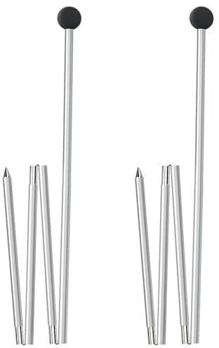 Hobngmuc Juego De 2 Varillas para Tienda De Campaña, Mástiles Telescópicos para Toldo, Mástil De Toldo Ligero, Telescópico Ajustable Aluminio Camping Toldo Polos, Accesorios De Tienda