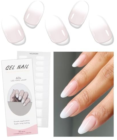 JMEOWIO Gel Semicurado de Pegatinas Blanco Transparente Gel Semi-Curado Nail Art Stickers Decoración