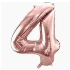 Palloncini Mylar Foil Numeri Rosa Gold, 35 cm, per Compleanni, Matrimoni, Feste, 0-9 (4)