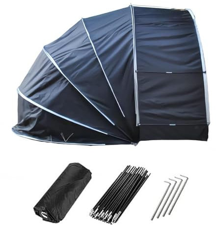 YSMSMZJK Fahrradgarage Hängen 2 in 1 Fahrradschuppen Vor Wind,Regen,Schnee und Staub Schützen Fahrradhülle Wohnmobil Faltgarage Fahrrad,Black