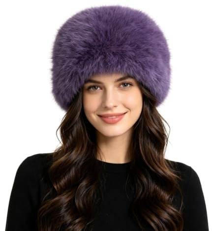 Lina & Lily Mütze Damen Winter aus Kunstfell mit Innenfutter