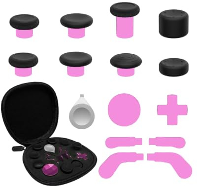 CHARM FOCUS 16-in-1 Metal Thumbsticks Replacement for Xbox Elite Series 2 | Replacement Kits for Xbox Elite 2 Controller Accessories, Includes Magnetic Joysticks, Paddles, Silicone Caps, D-Pads, 1 Tool