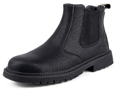 EJIMUQO Stivali Cuoio Uomo Cavallo Zeppa Interna In Pelle Stivaletti Neri Uomo Al Ginocchio Tacco 5 Cm Stivaletti Con Zeppa Interna