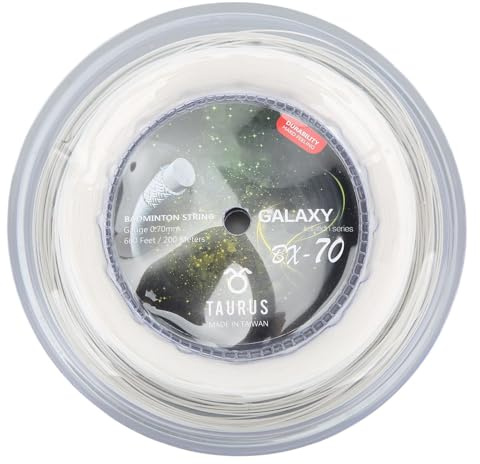 Stylebest POWERTI BX70 - Corda per racchette da badminton in nylon ad alta elasticità, 0,7 mm, bobina da 200 m, colore: bianco