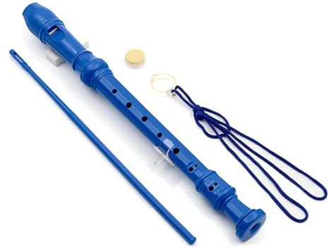 RuiJOTWAT Blockflöte, Musikinstrument, Englische Altblockflöte für Anfänger, mit Reinigungsstab, Verpackungstasche, Blau