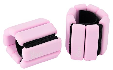 U-Band Par vrister och/eller handleder, 0,5 kg, 1 kg, 2,5 kg, hemträning, minimalistiska, bekväma, snygga, minimalistiska färger, svart, rosa, blå, grå (rosa, 1,5 kg)