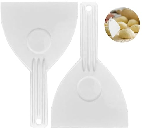 2pcs Teigspachtel Pizza(Weiß),Flexibler Teigspachtel,Polypropylen Spachtel,Teigschneider Kleine Größe mit Aufhängelöchern für Pizza,Kuchen, Teig, Gebäck,16.3 * 9.7cm ﻿