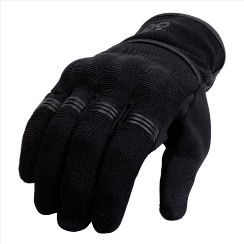 Moore I Guantes de Moto Speed Negro – Verano, Protecciones CE Nivel 1, Tejido Transpirable, Compatibles con Pantallas Táctiles