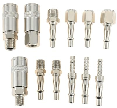 Mgoodoo Air Line Quick Release Fitting Kit 1/4 & 3/8 BSP Air Compressor | Pneumatic Air Line Hose Fittings,Quick Connect Couplers & Plugs,Corrosion-Resistant Steel,Universal Fit for Air Tools