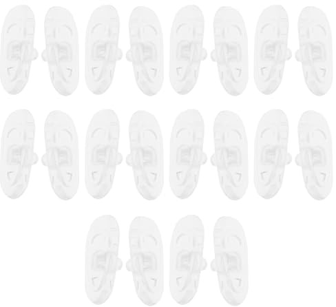 LT Easiyl Lot de 10 Paires de Plaquettes Nasales en Silicone à Clipser (14 X 7 Mm) Souples Adaptées Aux Lunettes de Vue Et de Soleil (4 X 2 Mm)