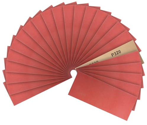 PMIQSA 24 Pezzi Carta Vetrata Grane 320, Carta Abrasiva 230x93mm