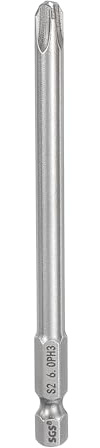 sourcing map #3 Tournevis Phillips PH3 6,35 mm Tige hexagonale 100 mm de long Tige de 0,6 cm Forets à tête cruciforme magnétique en acier S2 Tournevis industriel pour perceuses électriques Argenté