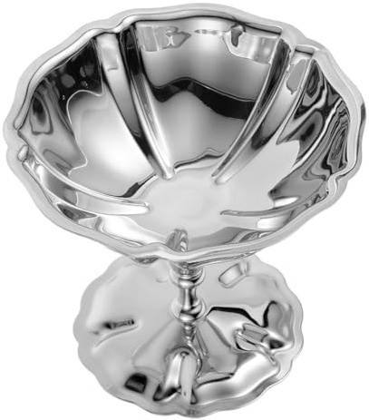 Alipis Coppette per Gelato in Acciaio Inox Ciotole da Dessert da Base Alta Calici per Gelato Bocca Larga per Uso Quotidiano e Feste Adatti per Servire Yogurt e Mousse