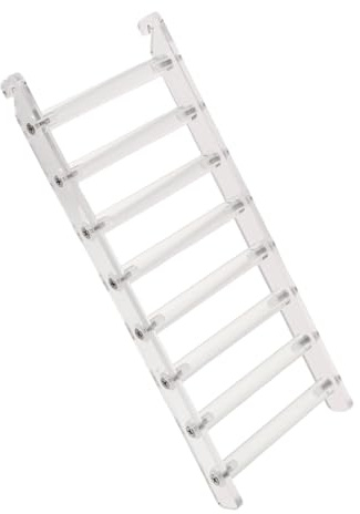 GRIRIW Scala per Uccelli in Acrilico Resistente Masticazione Gioco per Pappagalli e Parrocchetti Accessorio per Gabbie Compatibile e Facile da Installare Decorazione Funzionale per