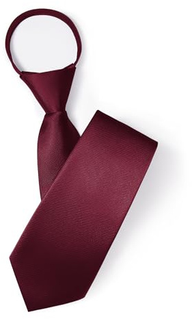 HISDERN krawatten für herren Vorgebundene Verstellbare Krawatten mit Reißverschluss Einfarbiger Klassische Formal Business Hochzeit Schule