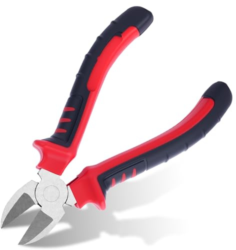 Ainiv 160mm/6.3in Wire Cutter, 45 Steel Side Cutter with Anti-Slip Handle, Professional Diagonal Cutting Pliers for Electrical, Homes, Craft, Jewellery, DIY, Garage Repair