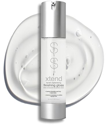 SIMPLY SMOOTH Xtend Keratin Replenishing Finishing Gloss (Pump) - Weightless Finishing Serum for All Hair Types - Adds Shine, Controls Humidity & Eliminates Frizz